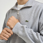 Felpa uomo in cotone grigio chiaro SH1927 CCA LACOSTE 