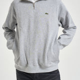 Felpa uomo in cotone grigio chiaro SH1927 CCA LACOSTE 