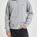 Felpa uomo in cotone grigio chiaro SH1927 CCA LACOSTE 