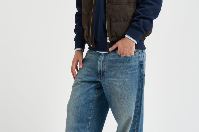 Felpa uomo a girocollo blu navy SH8868 166 LACOSTE 