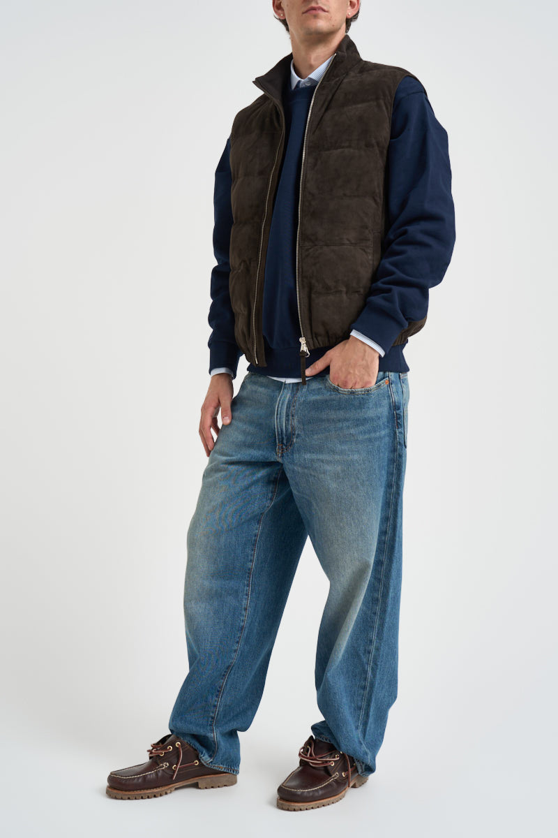 Felpa uomo a girocollo blu navy SH8868 166 LACOSTE 