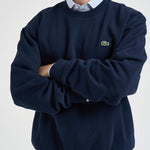 Felpa uomo a girocollo blu navy SH8868 166 LACOSTE 