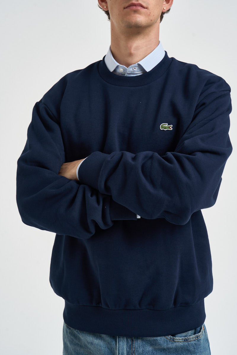 Felpa uomo a girocollo blu navy SH8868 166 LACOSTE 