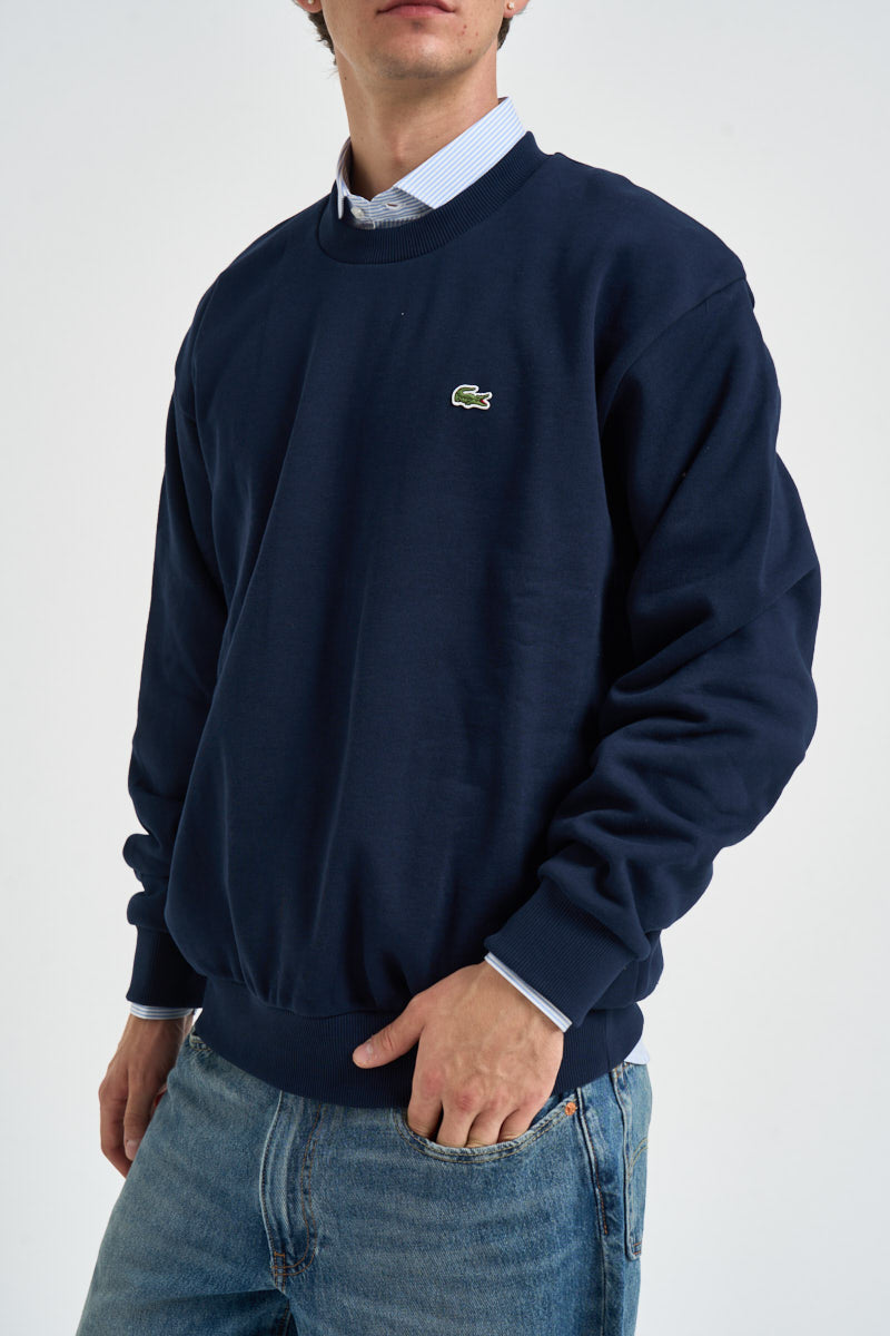 Felpa uomo a girocollo blu navy SH8868 166 LACOSTE 