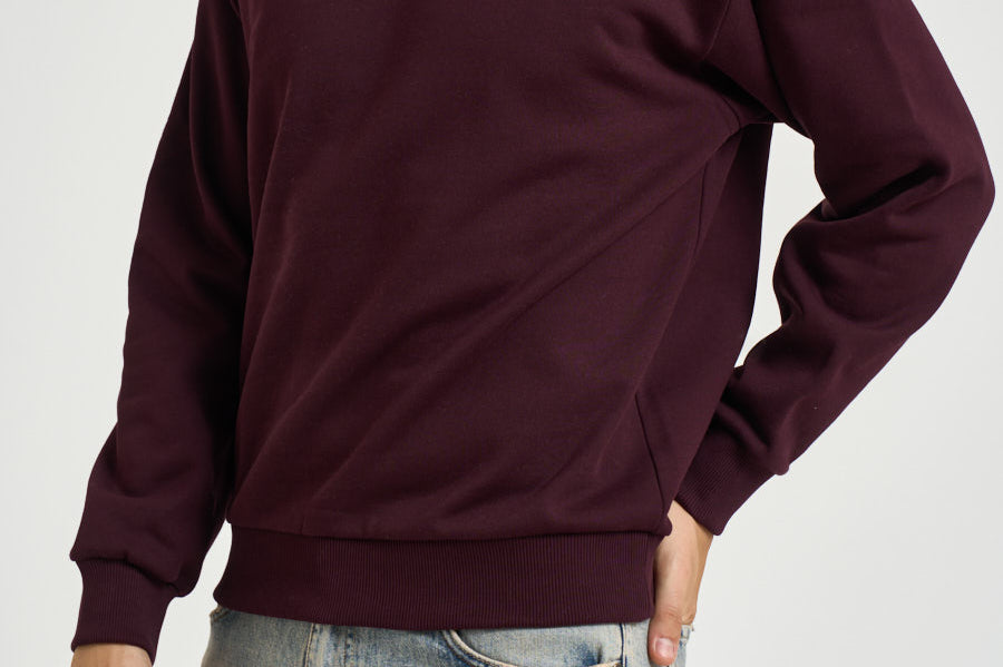 Felpa uomo a girocollo bordeaux SH8868 3KE LACOSTE 