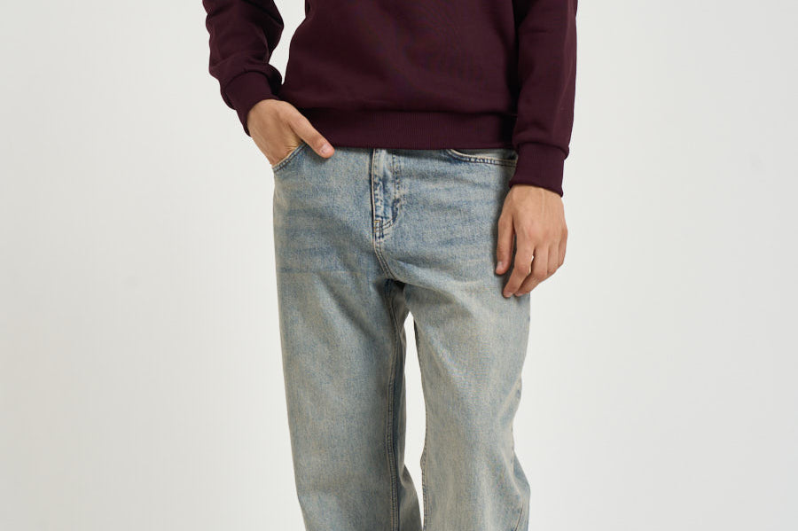Felpa uomo a girocollo bordeaux SH8868 3KE LACOSTE 