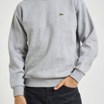 Felpa uomo a girocollo grigio chiaro SH8868 CCA LACOSTE 