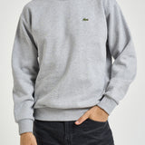 Felpa uomo a girocollo grigio chiaro SH8868 CCA LACOSTE 