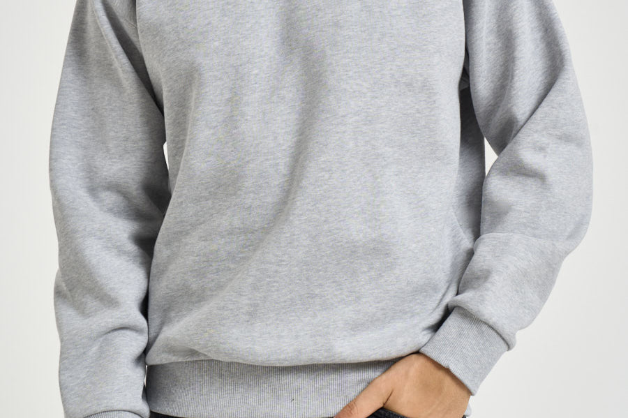 Felpa uomo a girocollo grigio chiaro SH8868 CCA LACOSTE 