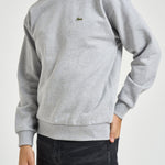 Felpa uomo a girocollo grigio chiaro SH8868 CCA LACOSTE 
