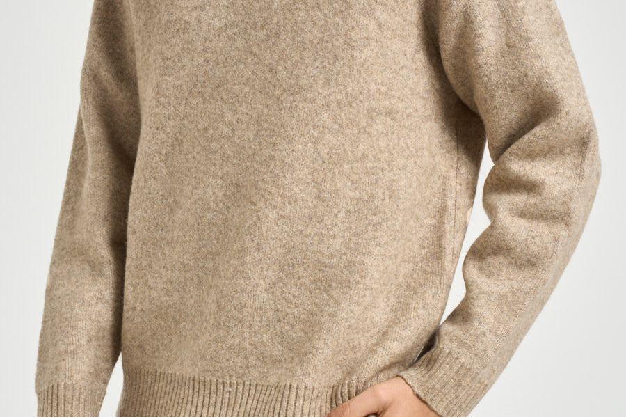 Maglia uomo collo a V sabbia mèlange 1002173 LIGHTSANDMELANGE LES DEUX 