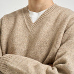Maglia uomo collo a V sabbia mèlange 1002173 LIGHTSANDMELANGE LES DEUX 