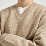 Maglia uomo collo a V sabbia mèlange 1002173 LIGHTSANDMELANGE LES DEUX 