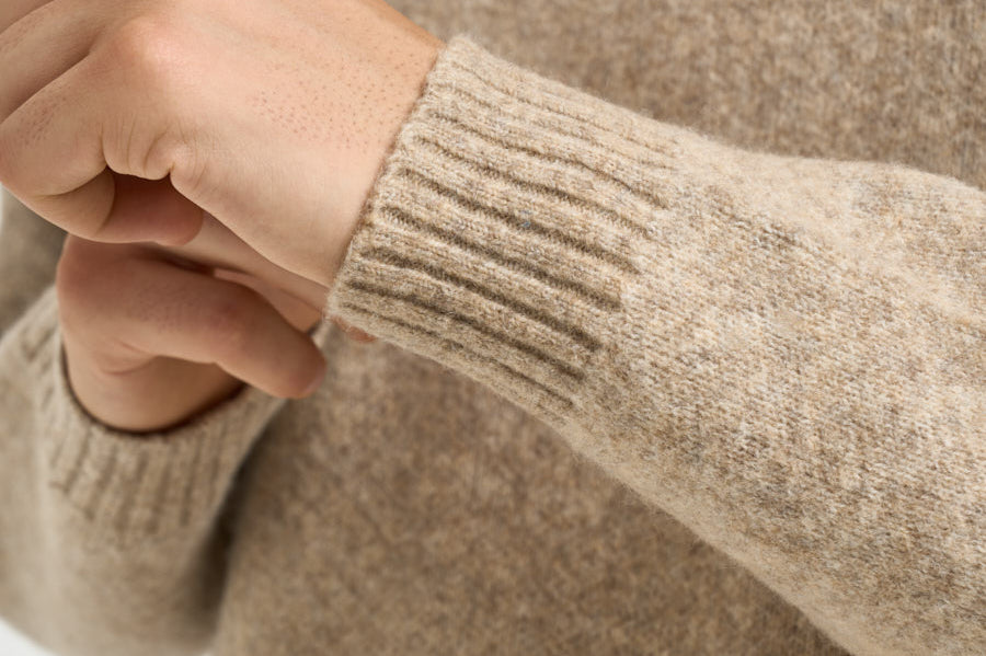 Maglia uomo collo a V sabbia mèlange 1002173 LIGHTSANDMELANGE LES DEUX 