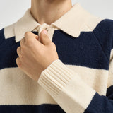 Polo uomo a righe panna e blu 1002189 IVORY LES DEUX 