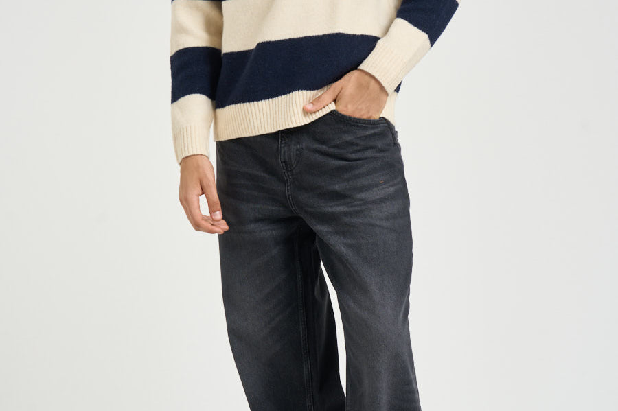 Polo uomo a righe panna e blu 1002189 IVORY LES DEUX 