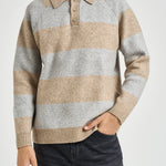 Polo uomo knitted grigia e sabbia 1002189 LIGHTSANDMELANGE LES DEUX 