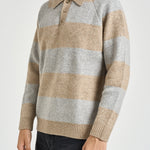 Polo uomo knitted grigia e sabbia 1002189 LIGHTSANDMELANGE LES DEUX 