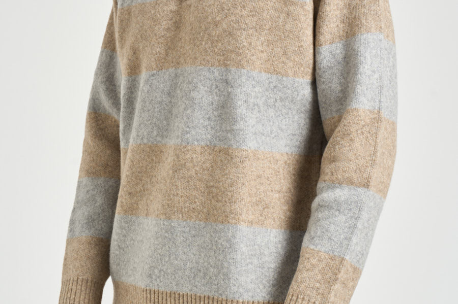 Polo uomo knitted grigia e sabbia 1002189 LIGHTSANDMELANGE LES DEUX 