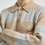 Polo uomo knitted grigia e sabbia 1002189 LIGHTSANDMELANGE LES DEUX 
