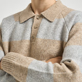 Polo uomo knitted grigia e sabbia 1002189 LIGHTSANDMELANGE LES DEUX 