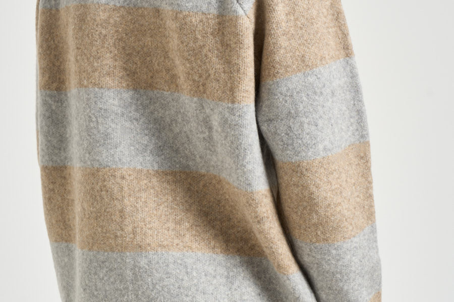 Polo uomo knitted grigia e sabbia 1002189 LIGHTSANDMELANGE LES DEUX 