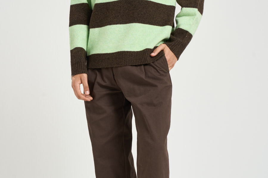 Polo uomo knitted marrone e verde 1002189 MOUNTAINGREYMELANGE LES DEUX 