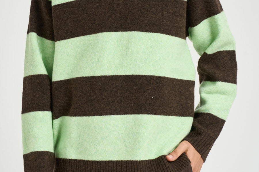 Polo uomo knitted marrone e verde 1002189 MOUNTAINGREYMELANGE LES DEUX 