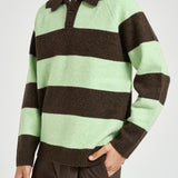 Polo uomo knitted marrone e verde 1002189 MOUNTAINGREYMELANGE LES DEUX 