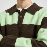 Polo uomo knitted marrone e verde 1002189 MOUNTAINGREYMELANGE LES DEUX 