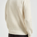 Maglia uomoWool Rib Roundneck Knit panna 1002194 IVORYMELANGE LES DEUX 