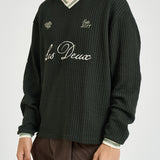 Felpa Waffle Ls Football Jersey verde oliva 1002486 ROSINGREEN LES DEUX 