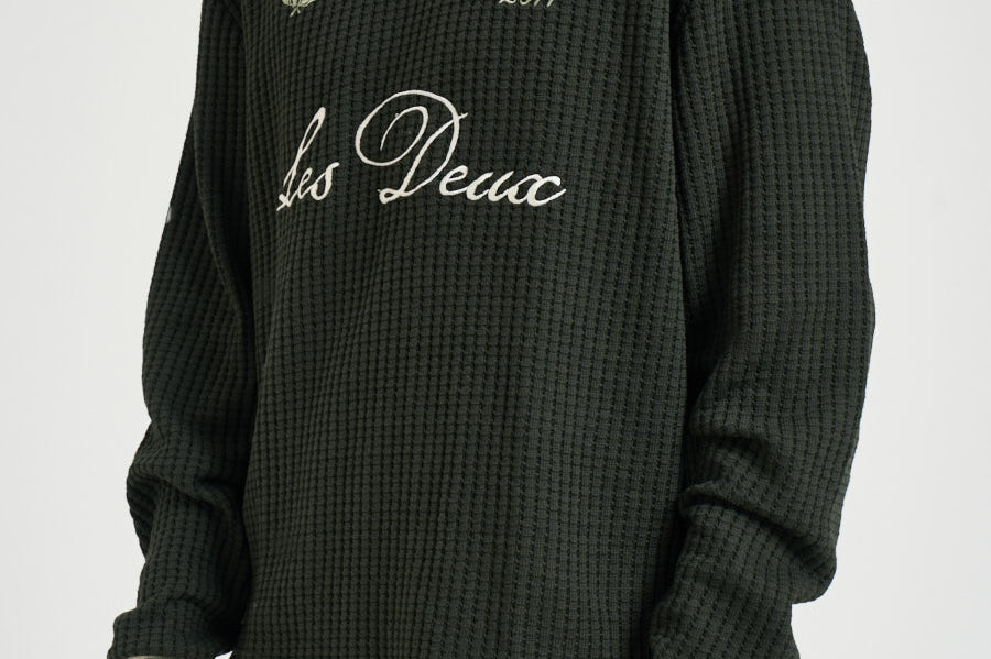 Felpa Waffle Ls Football Jersey verde oliva 1002486 ROSINGREEN LES DEUX 