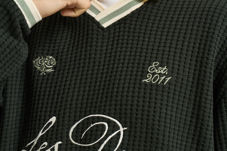 Felpa Waffle Ls Football Jersey verde oliva 1002486 ROSINGREEN LES DEUX 