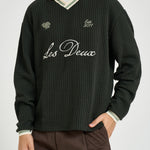 Felpa Waffle Ls Football Jersey verde oliva 1002486 ROSINGREEN LES DEUX 