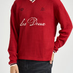 Felpa Waffle Ls Football Jersey rossa 1002486 SAMBA LES DEUX 