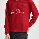 Felpa Waffle Ls Football Jersey rossa 1002486 SAMBA LES DEUX 