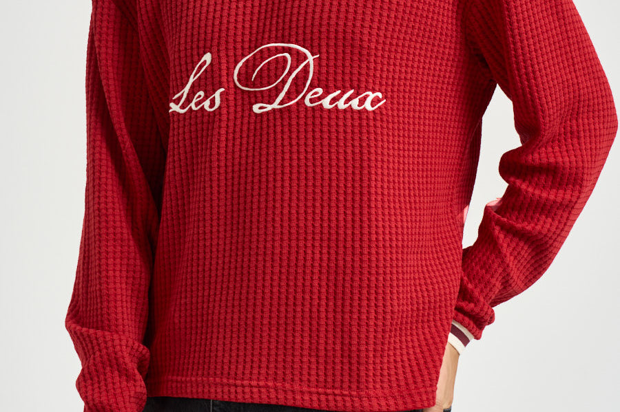 Felpa Waffle Ls Football Jersey rossa 1002486 SAMBA LES DEUX 