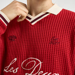 Felpa Waffle Ls Football Jersey rossa 1002486 SAMBA LES DEUX 