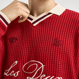 Felpa Waffle Ls Football Jersey rossa 1002486 SAMBA LES DEUX 