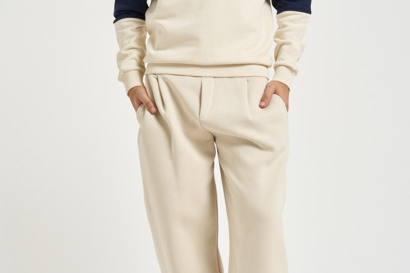 Felpa uomo rugby mezza zip panna e blu 1002492 IVORY LES DEUX 