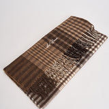 Sciarpa uomo tartan marrone e beige 1002561 MOLEBROWN LES DEUX 