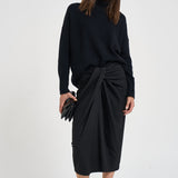 Maglia donna Heidi a collo alto nera 202113 BLACK LISA YANG 