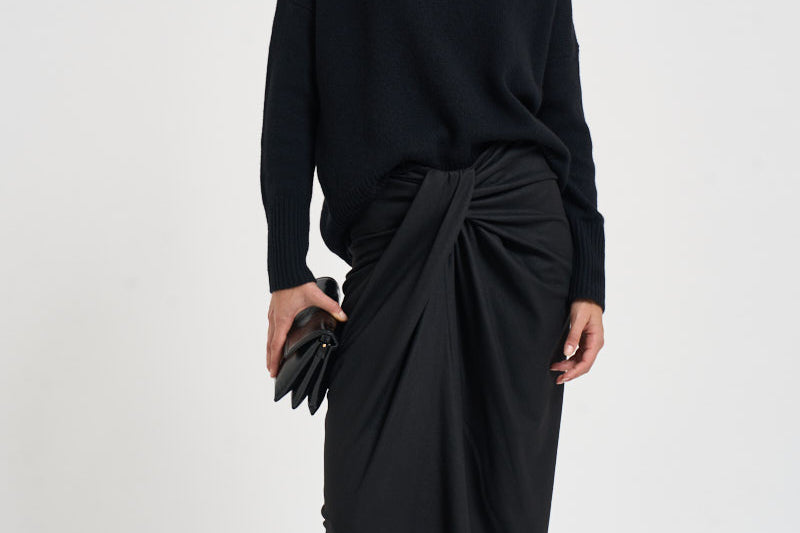 Maglia donna Heidi a collo alto nera 202113 BLACK LISA YANG 