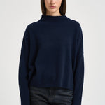 Maglia donna Sandy mezzo collo blu navy 202160 NAVY LISA YANG 