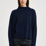 Maglia donna Sandy mezzo collo blu navy 202160 NAVY LISA YANG 