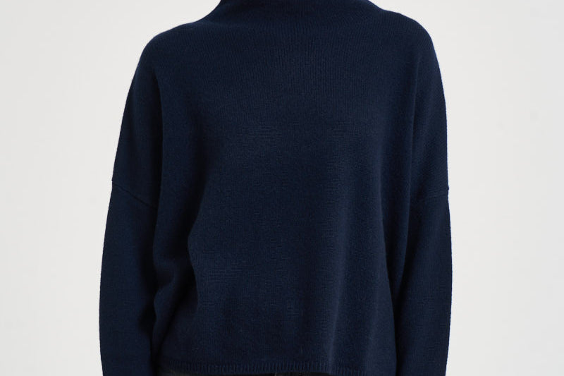 Maglia donna Sandy mezzo collo blu navy 202160 NAVY LISA YANG 