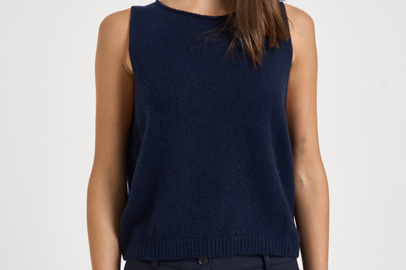 Gilet donna Devine in maglia blu notte 2024221 NAVY LISA YANG 