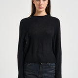 Maglia donna Solene girocollo nera 2026021 BLACK LISA YANG 