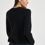 Maglia donna Solene girocollo nera 2026021 BLACK LISA YANG 